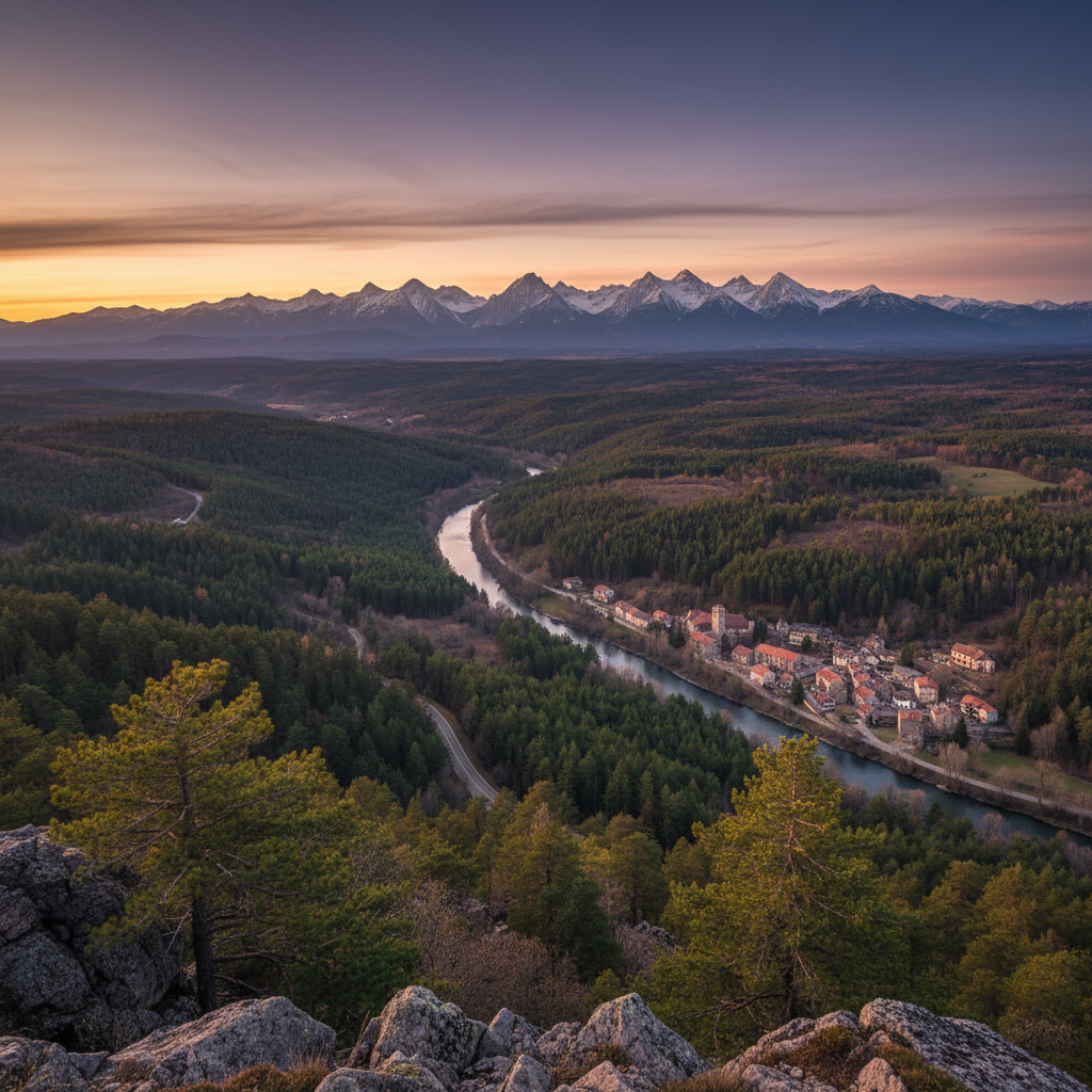 Vue panoramique d'un parc urbain au matin avec plusieurs hommes pratiquant différentes activités physiques, course à pied et étirements, lumière dorée du matin
